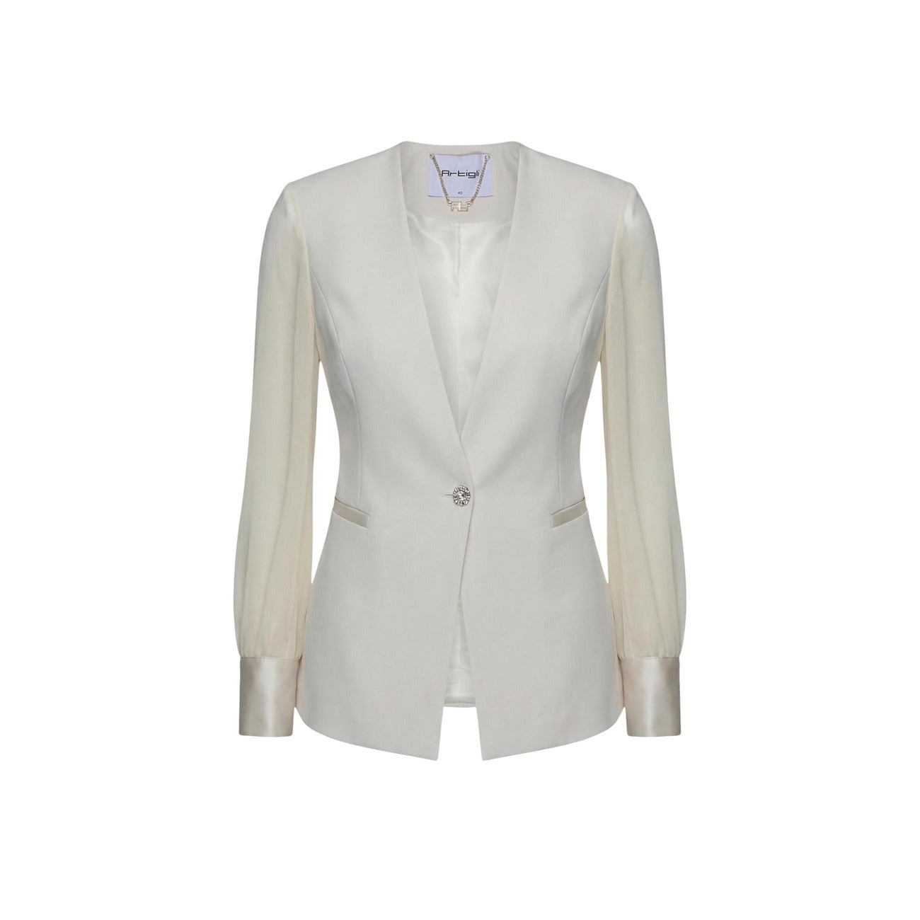 Artigli Women's White Blazer – back view