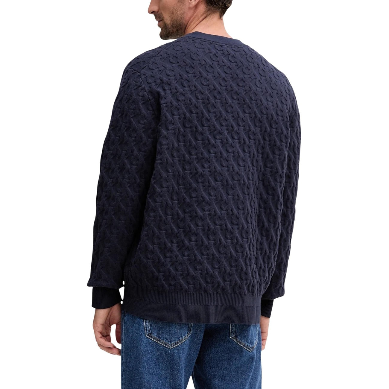Calvin Klein Jeans Men Knitwear Cotton Blue – side view detail