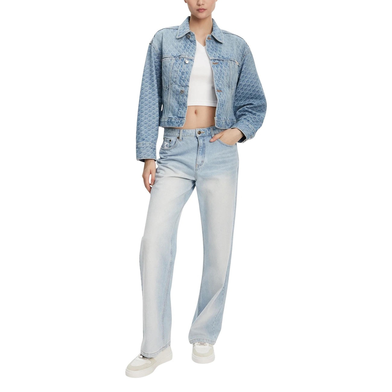 Calvin Klein Jeans Women's Blue Cotton and Organic Cotton Blend Blazer – detail view