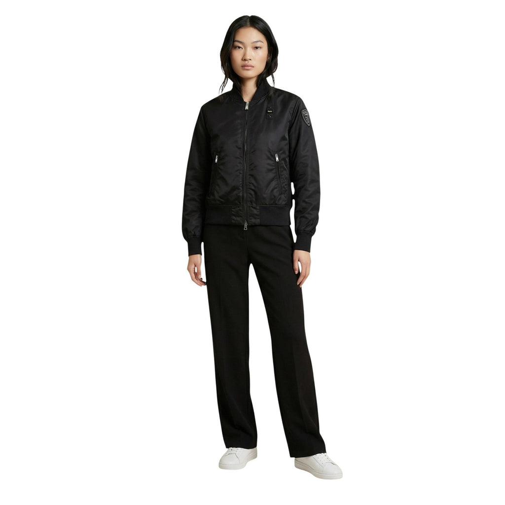 Blauer Women's Black Zip-Up Blazer – back view