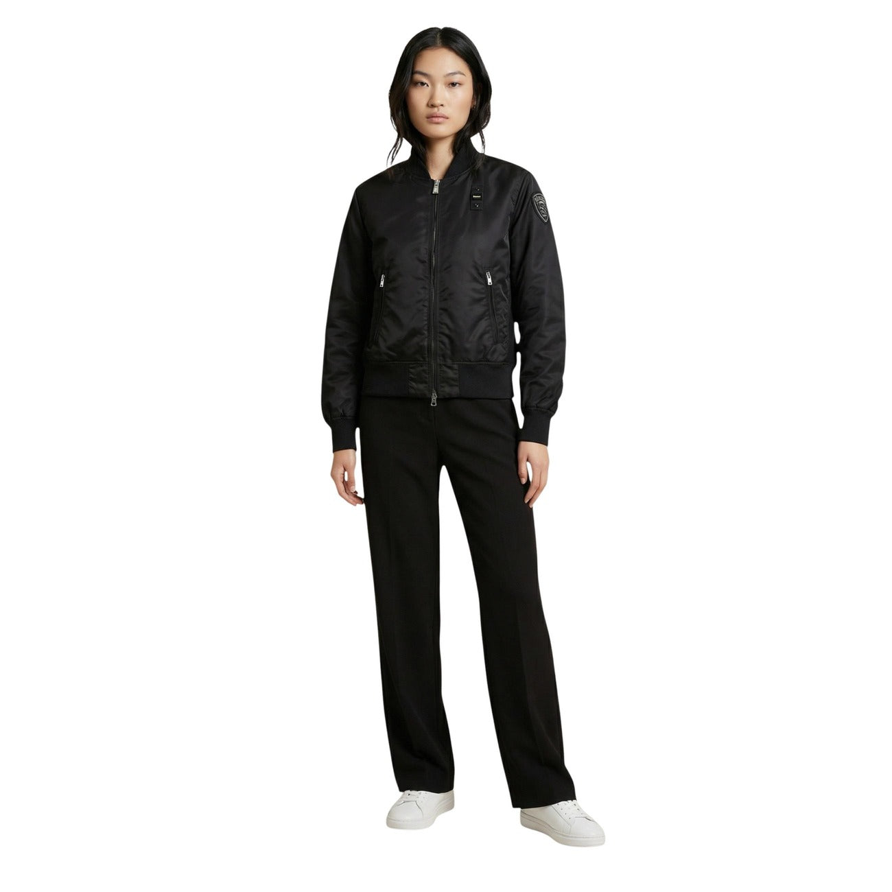 Blauer Women's Black Zip-Up Blazer – back view