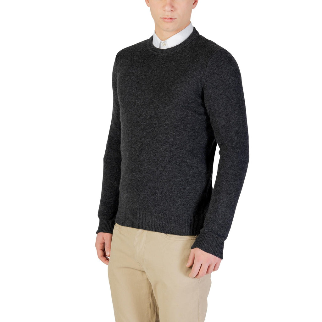 Yos Men Knitwear Cashmere Wool Viscose Grey – back view