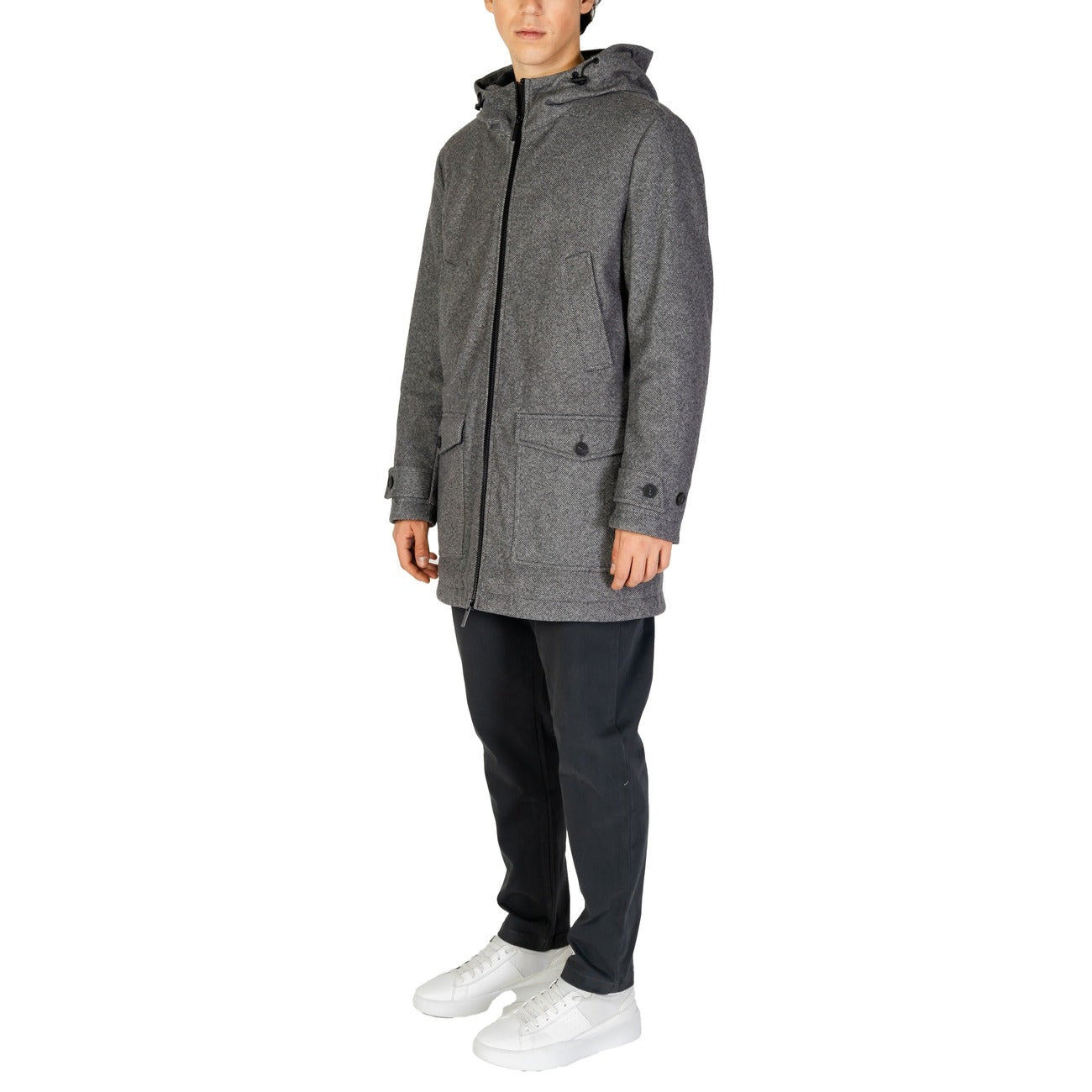Hamaki-ho Men Coat 100% Polyester Grey