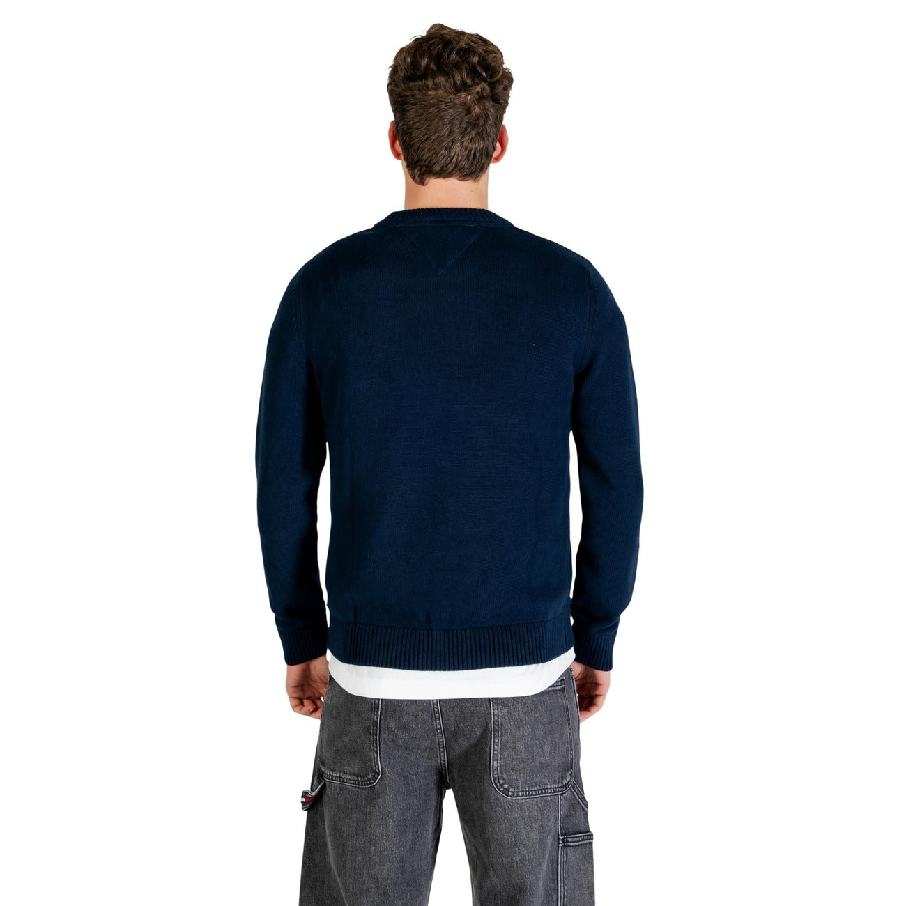 Tommy Hilfiger Jeans Men Knitwear 100% Organic Cotton Blue – side view detail
