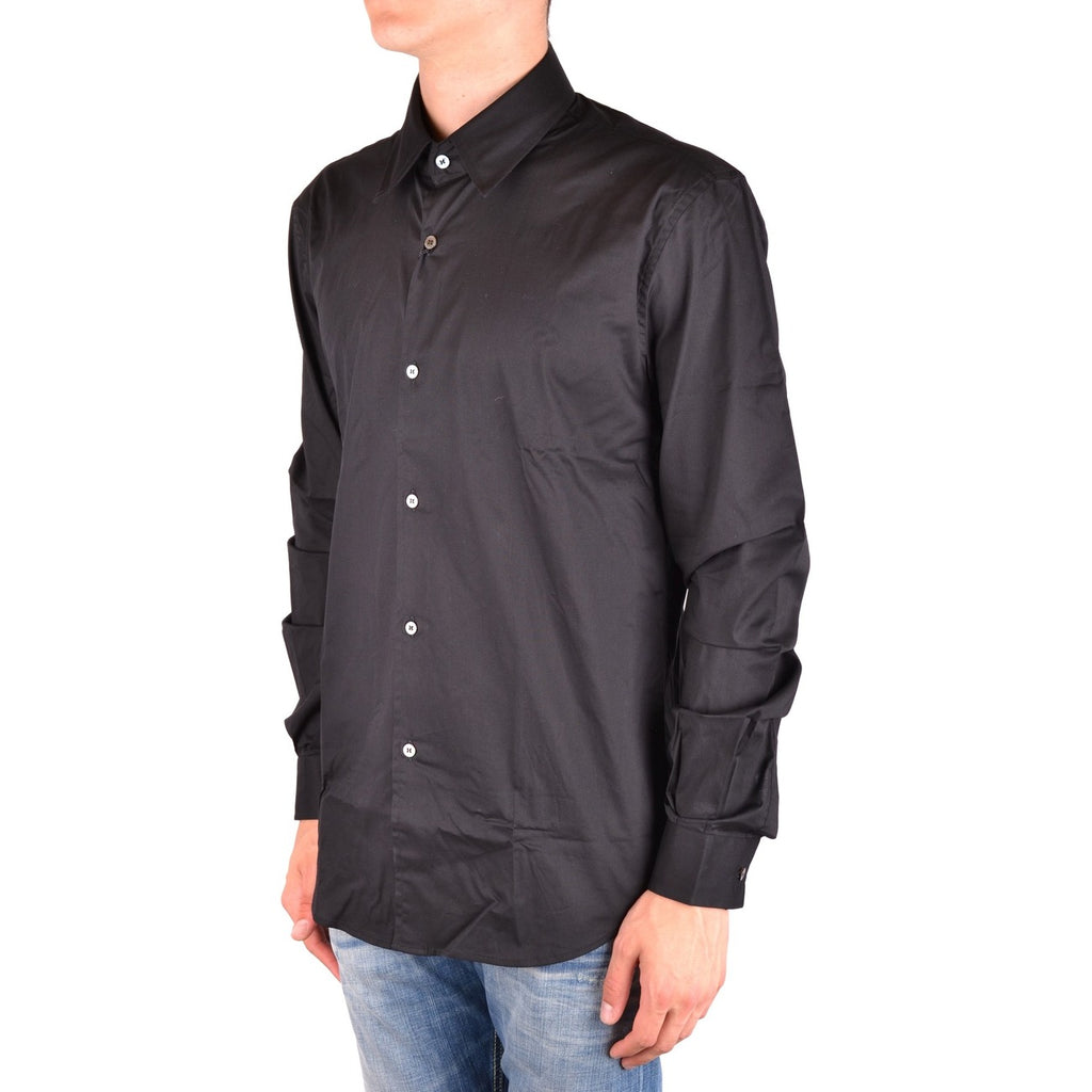 Costume National Men Shirt Cotton Black – back view