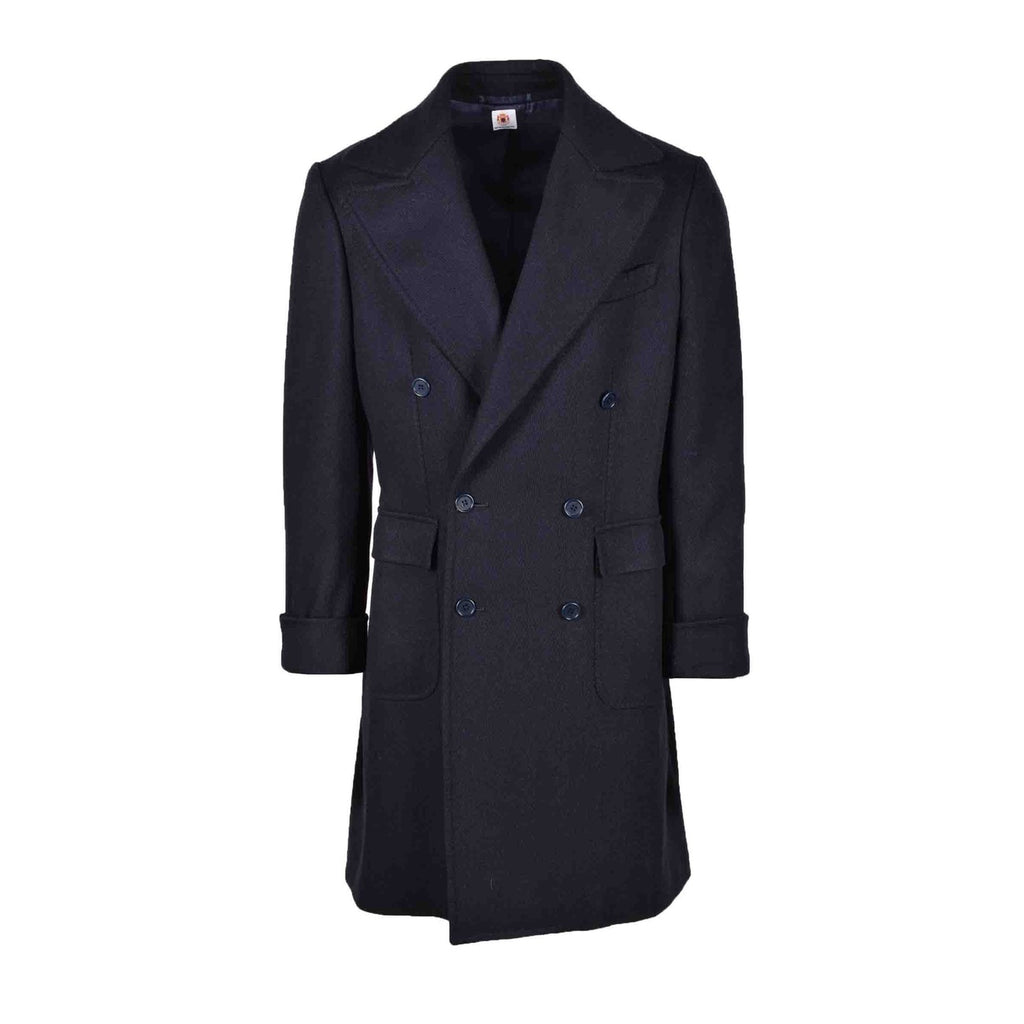 Luigi Borrelli Napoli Men Coat Wool Blend Blue
