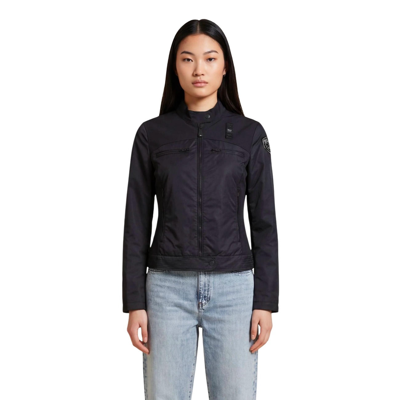 Blauer Women's Black Zip-Up Blazer – detail view