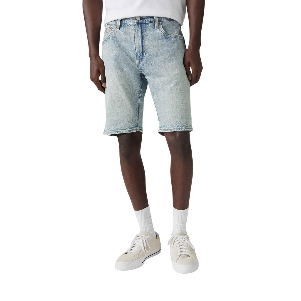 Levis® Men's Cotton Shorts Light Blue – front view, button fastening, front and back pockets