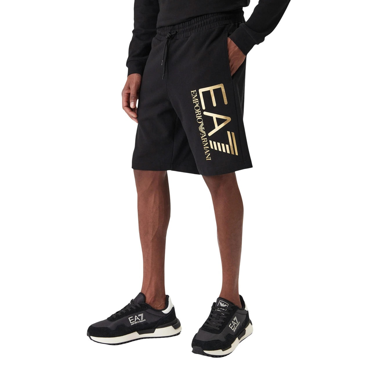 EA7 Men's 100% Cotton Shorts Black