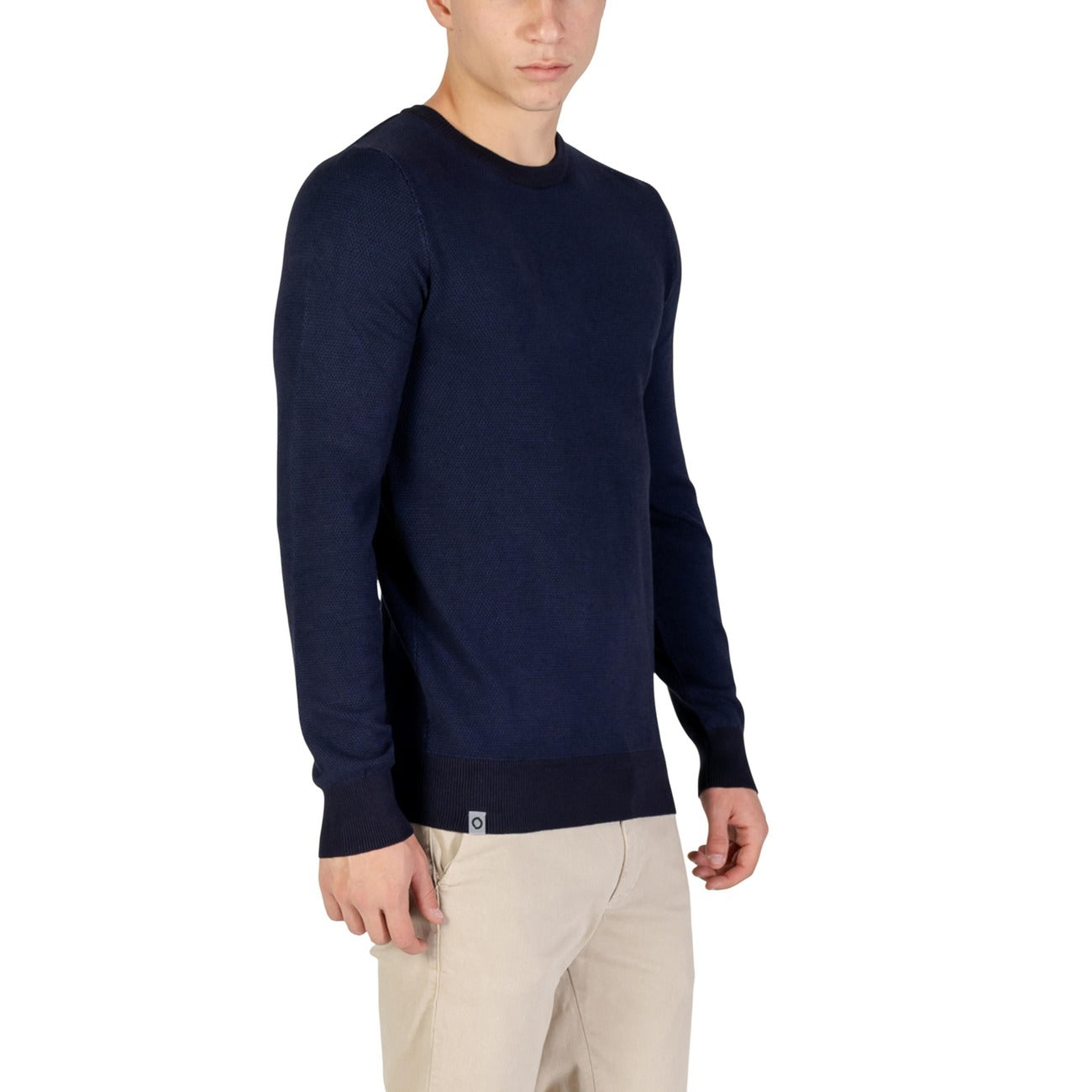 Yos Men Knitwear Viscose Blue – back view