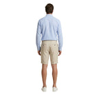Borghese Men's Shorts 100% Linen in Beige – detail view