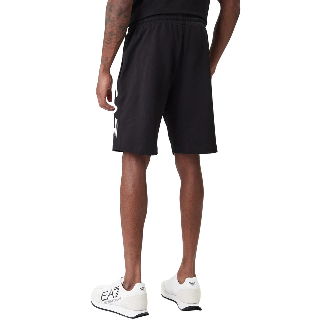 EA7 Men's Printed 100% Cotton Shorts Black