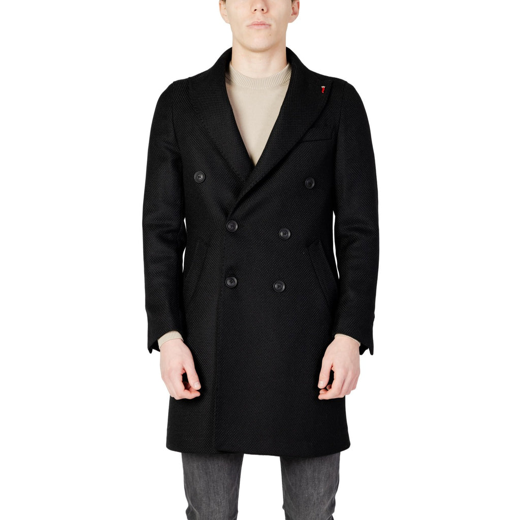 Mulish Men Coat Wool Polyester Black