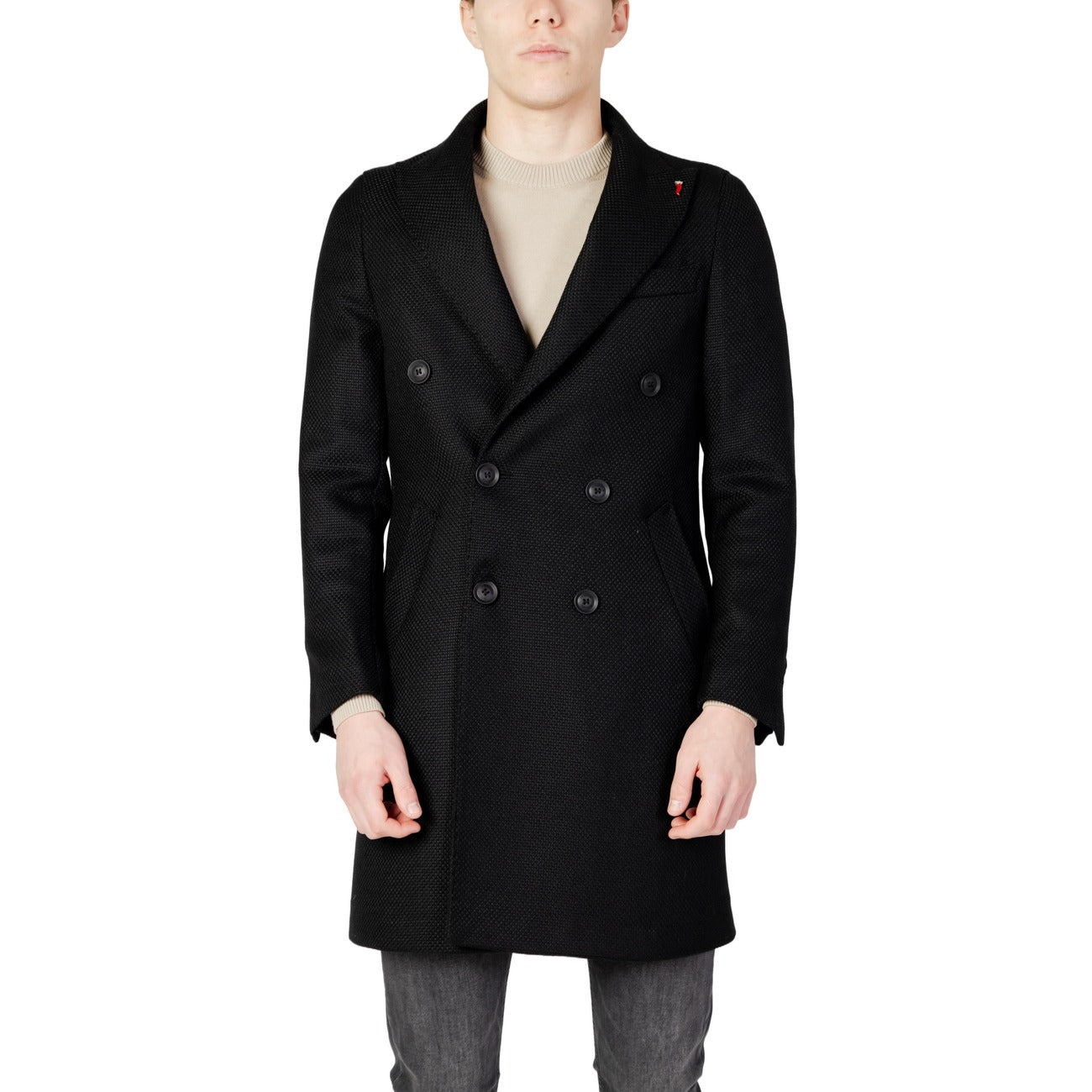 Mulish Men Coat Wool Polyester Black