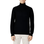 Diktat Men Knitwear Cashmere Viscose Black – front view, turtleneck, long sleeves