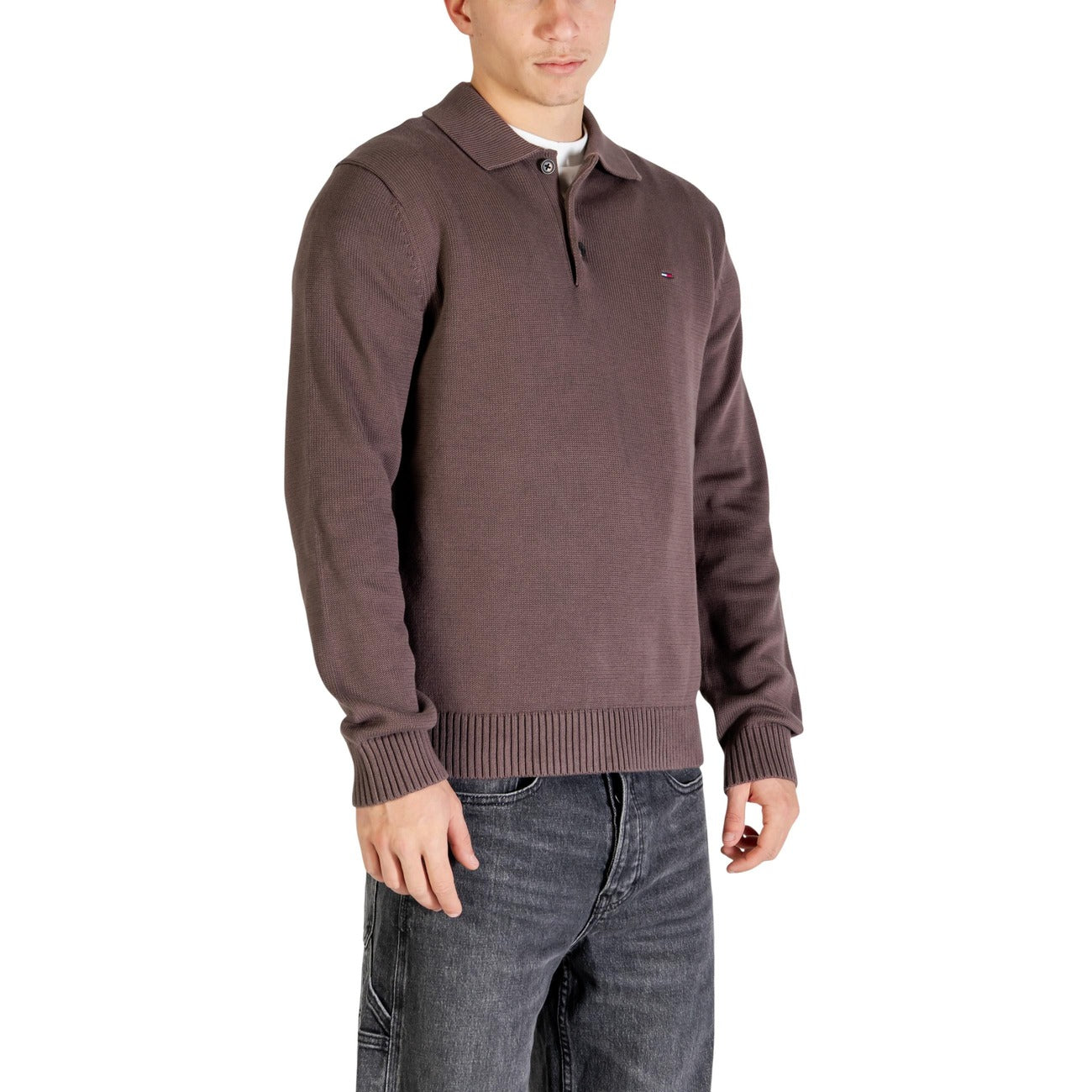 Tommy Hilfiger Jeans Men Knitwear 100% Organic Cotton Brown – back view