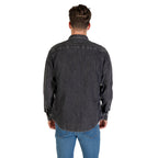 Calvin Klein Jeans Men Shirt 100% Cotton Black – side view detail