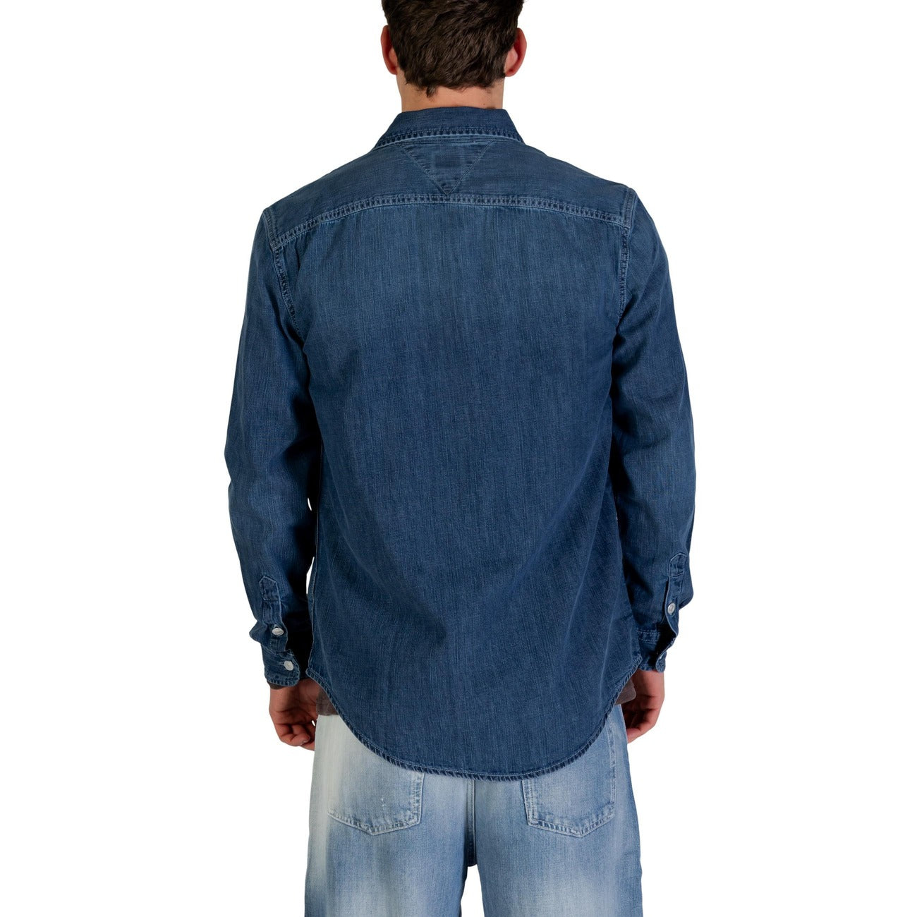 Tommy Hilfiger Jeans Men Shirt 100% Organic Cotton Blue – side view detail