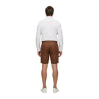 Borghese Men's Shorts 100% Linen in Brown – detail view