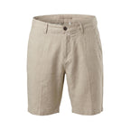 Borghese Men's Shorts 100% Linen in Beige – side view