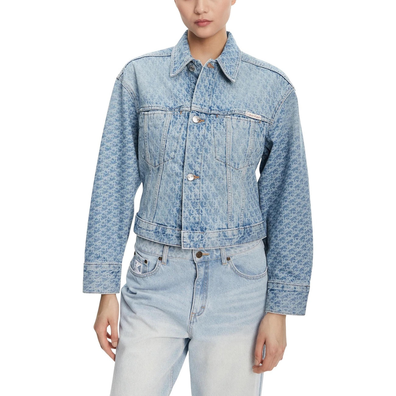 Calvin Klein Jeans Women's Blue Cotton and Organic Cotton Blend Blazer – front view