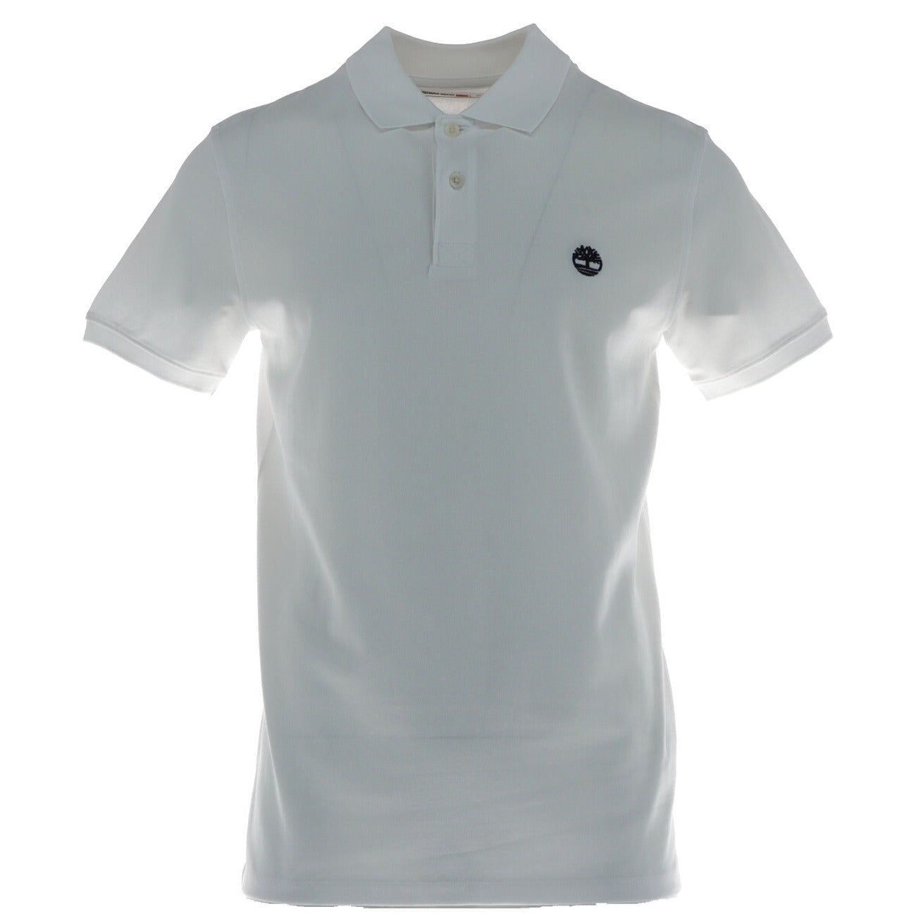 Front view of the light gray polo shirt featuring a collar and short sleeves on a white background.