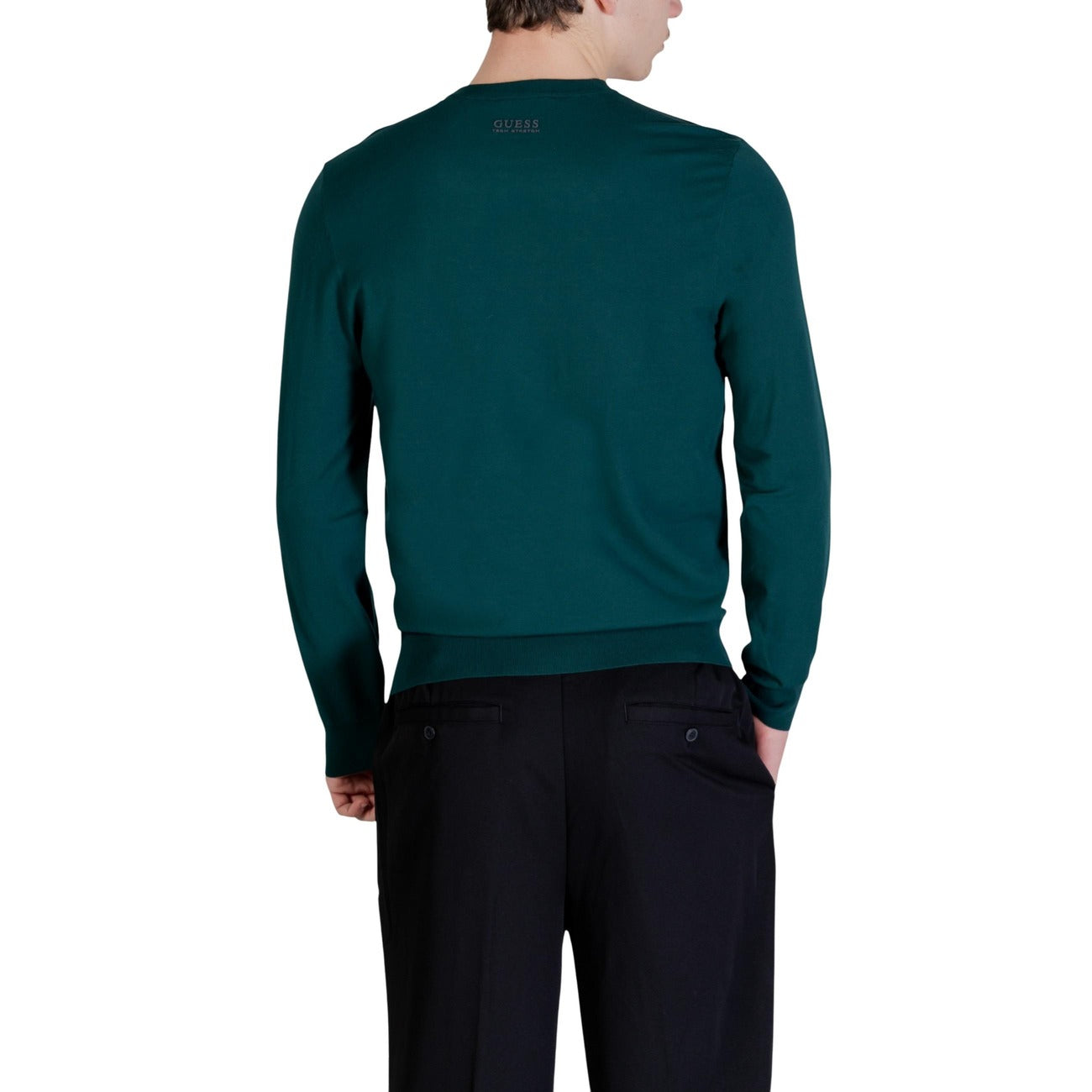 Guess Men Knitwear Viscose Green – side view detail